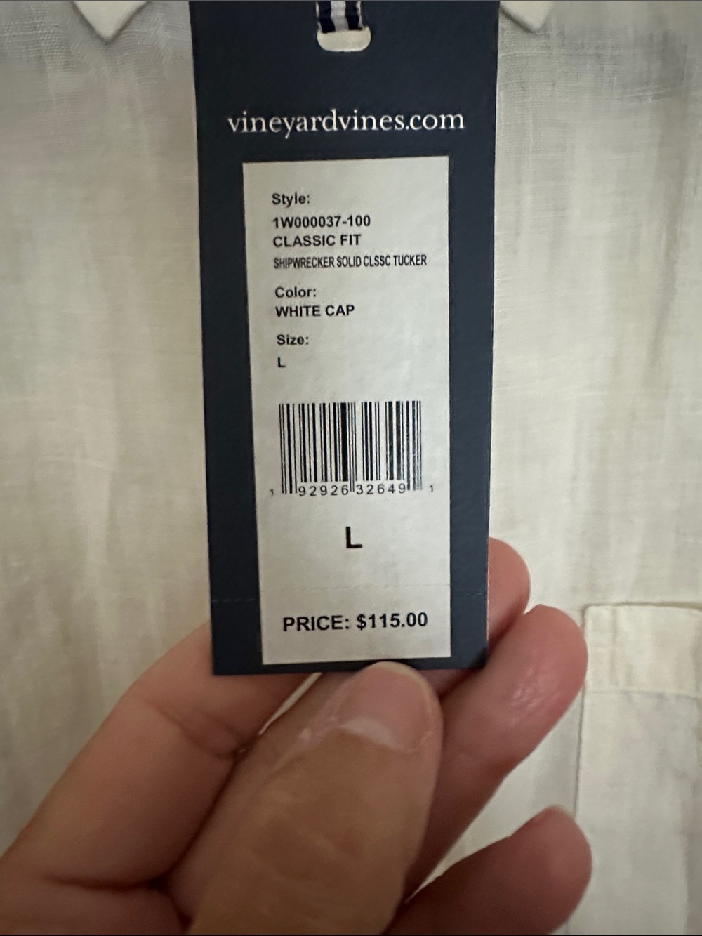 Vineyard Vines white Linen Button-Down Shirt - Picture 4 of 4